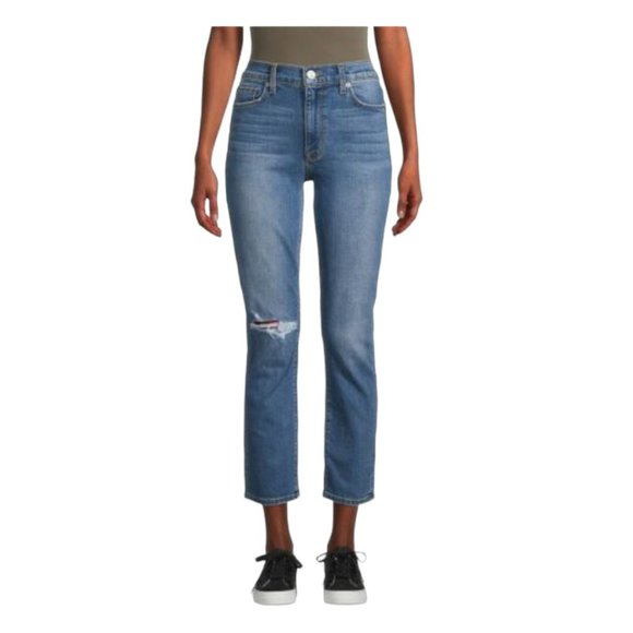 NWT Hudson Jeans Blair High Rise Cropped Bootcut Distressed Stretch Size 27